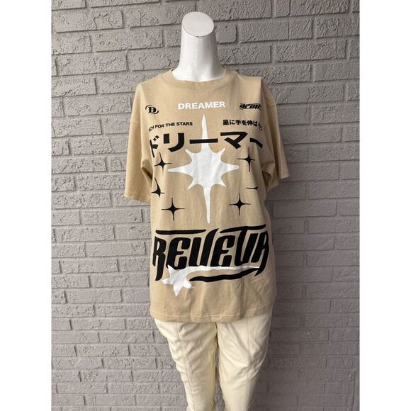 Pacsun Cream Cotton Stars & Dreams Graphic Short Sleeve T-Shirt Size S (Unisex) - Picture 1 of 7